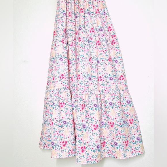 Anna Kaci Floral Pink Ruched Ruffle Off-Shoulder Maxi Dress - Picture 5 of 6